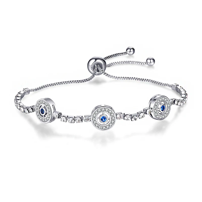 

jinzeyi hot sale Adjustable bracelet Trendy Crystal Silver Plated Magic Eyes bracelets for woman christmas present Jewelry