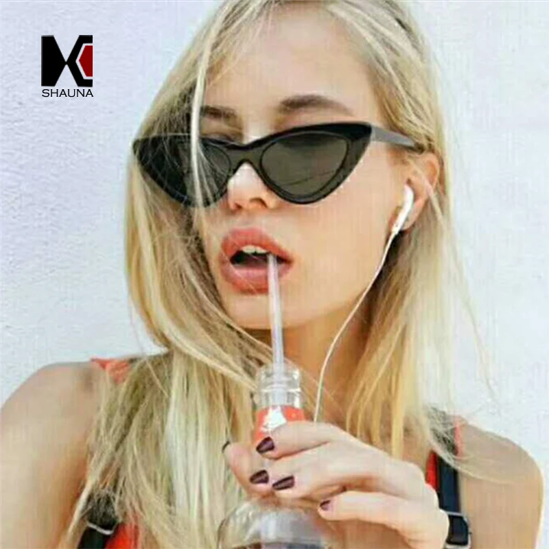 Женские очки кошачий глаз SHAUNA солнцезащитные в Красной оправе с затемненными или