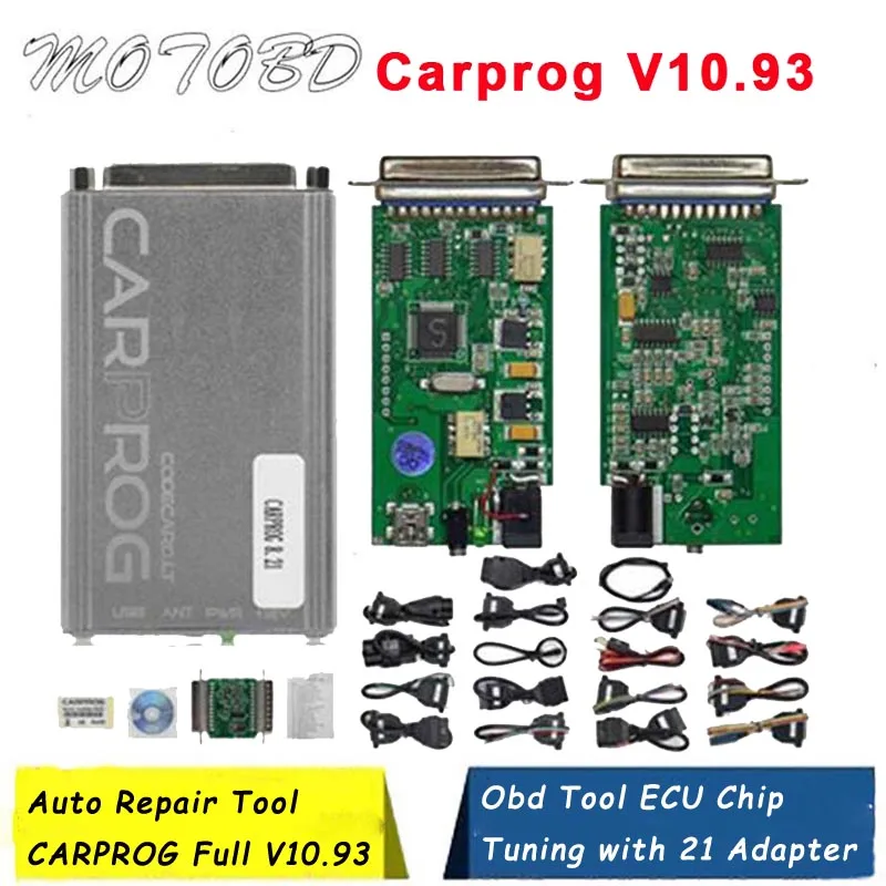 Инструмент для ремонта авто CARPROG Полный V10.93 программист автомобильный Prog все адаптер OBD инструмент ECU чип тюнинг с 21 адаптером