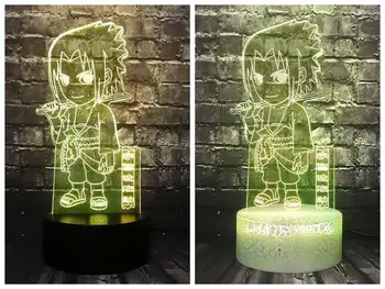

Novel Cartoon 3D LED Night light Vortex sasuke Naruto 7 Color RGB Change Sleep Mood Lava Holiday Birthday Toy Drop Shipping