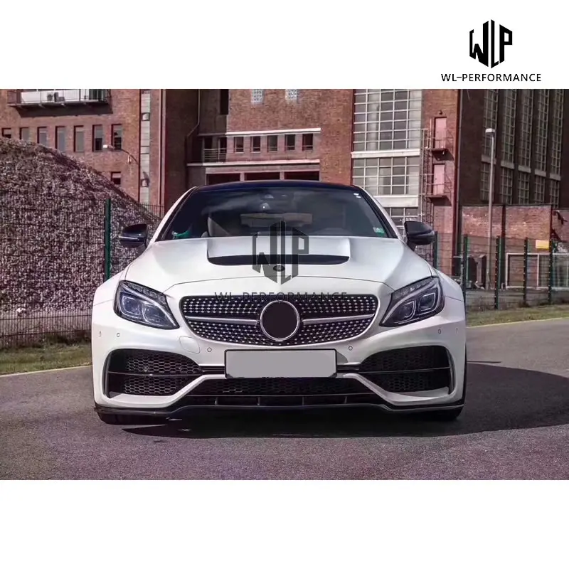 W205 C63 Широкий комплект кузова автомобиля углеродное волокно ПП передний бампер