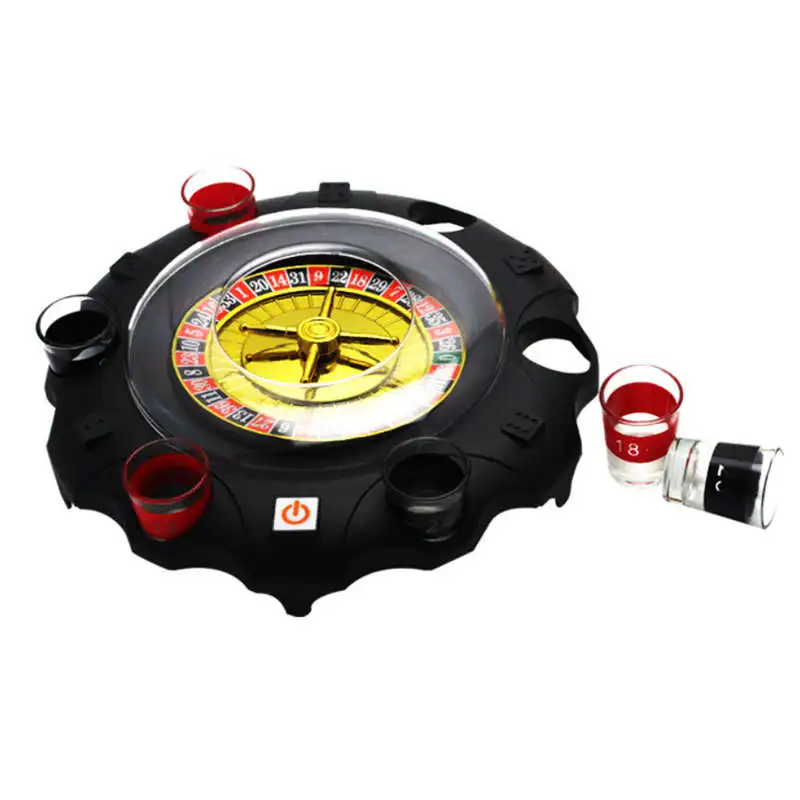 TOP!-Electric Russian Lucky Turntable Wine Set Ktv Bar Nightclub Drinking Game Props