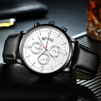 

ARLANCH New Fashion Men Watches Analog Quartz Wristwatches Waterproof Sport Date Leather Band Watches Relogio Masculino