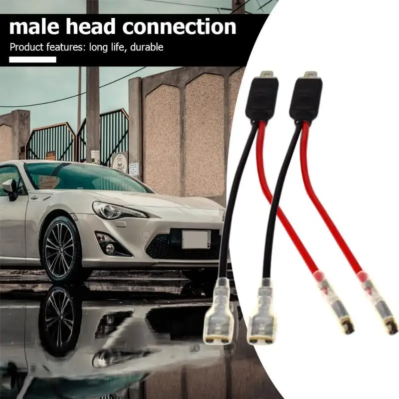 2x H1 светодиодный жгут проводов для фар штекер одиночный диодный конвертер кабели Водонепроницаемый Plug and play