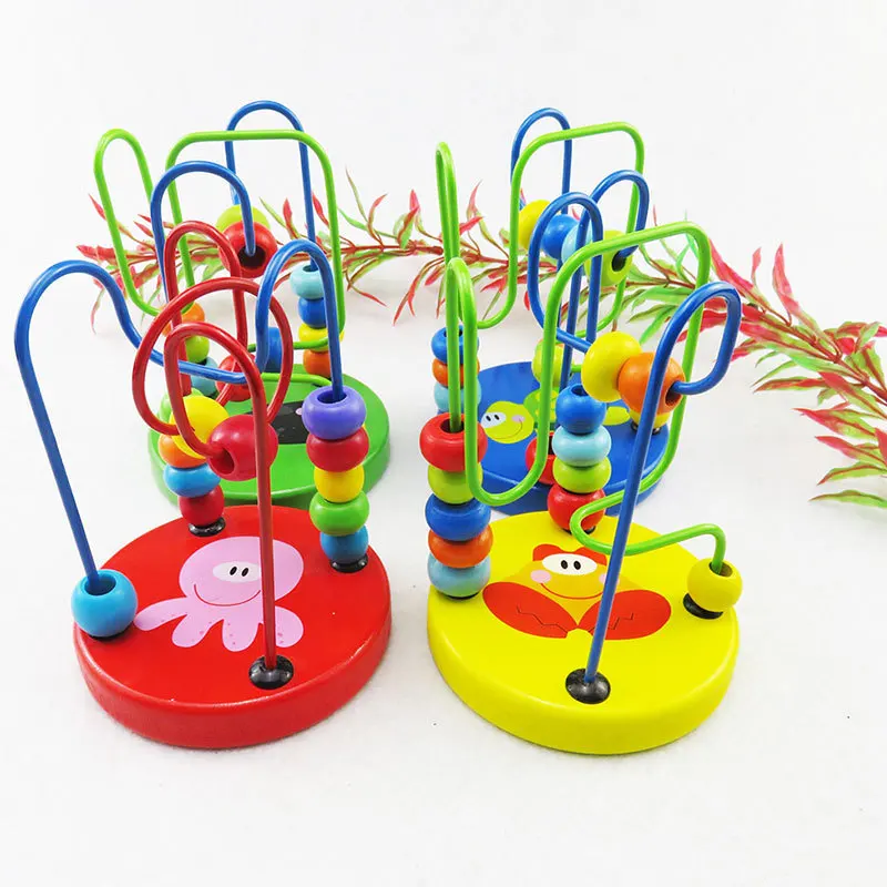 

Wooden Wood Mini Small Bead-stringing Toy Beaded Bracelet Bead-stringing Toy Building Blocks Toy Children Early Childhood Educat