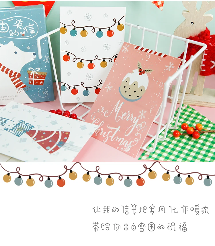 30 Pcs/Set Letter from Snow country Postcard DIY Hand Painted Greeting Card Message Card Birthday Letter Gift Card
