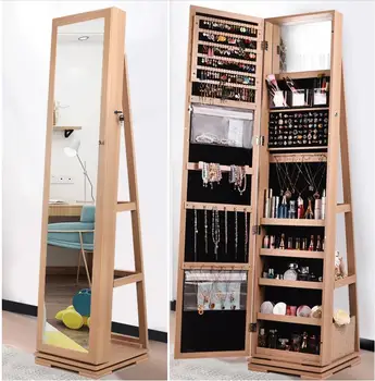 

Rotating full-body mirror cloakroom floor mirror modern contracted fitting mirror jewelry storage locker wardrobe mirror