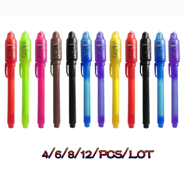 Stylos magiques 12 couleurs pour enfants, stylo à encre invisible