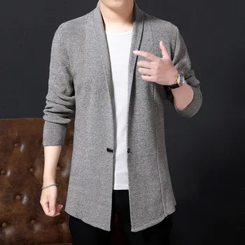 

Long trend among the youth in the autumn of 2019 the new cardigan sweater handsome sweater fashion and personality
