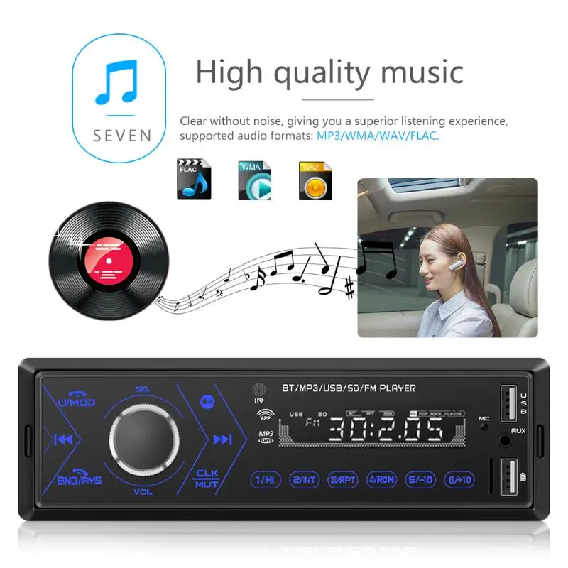 3205 одиночный 1 DIN автомобильный стерео MP3 плеер Bluetooth FM радио в тире голова unitaux-в цифровой медиа приемник