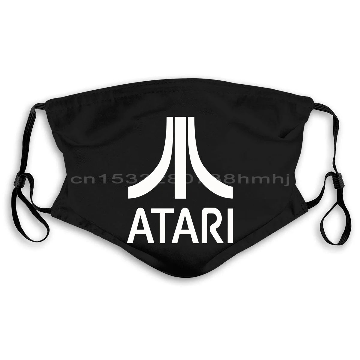 Черная маска Atari видео компьютерных игр в стиле ретро с логотипом серая футболка
