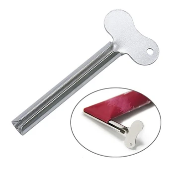 

Metal Toothpaste Squeezer Tube Key Shape Bathroom Hair Color Dye Cosmetic Paint Squeezer Dispenser for Washroom