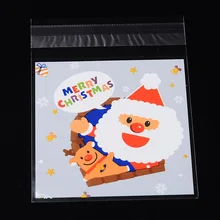

95PC Rectangle OPP Cellophane Bag for Christmas with Santa Claus 13x9.9cm Unilateral Thickness: 0.035mm Inner Measure: 9.9x9.9cm