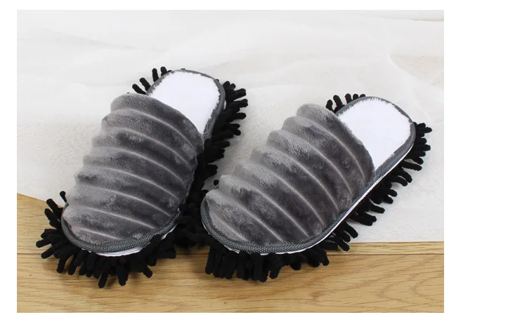 Winter Fleece Lining Indoor Ground Slippers Washable Warm Cleaning Cotton Slippers Plus-sized Floor Lazy Sweeping Slippers