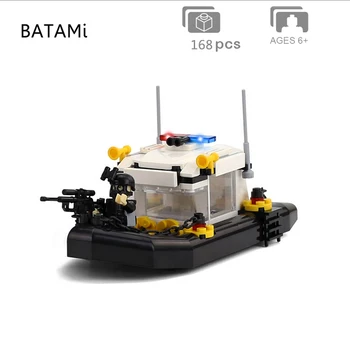

Model building kits Compatible with city building block city Police station Swat Boat sets 168 pcs 1 Bricks minfigures toys