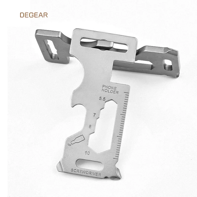 

Full Stainless Steel Key Chain Multi Tool EDC kit Carabiner Keychain Clip Silver Hiking Climbing Hanger Buckle Outdoor Tools