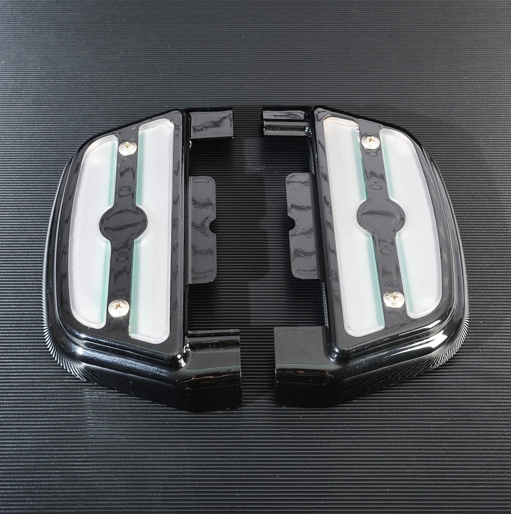 Черный светодиодный чехол для задней пассажирской подножки мотоцикла для Harley Touring Trike Softail 1984