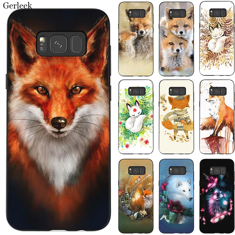 Wild wood animal fox Silicone Soft Black For Samsung Case A3 A5 A6 A7 A8 A9 J8 2018 A2 J4 Core Plus J7 Dou Cover Shell | Мобильные