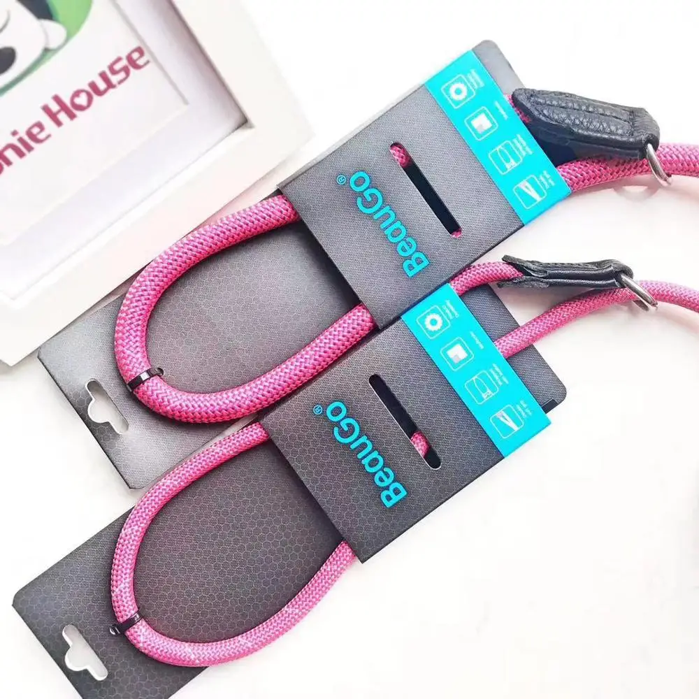 

P Type Dogs Collar With Hand Leash Small Medium Large Dogs Leash Rope Nylon Cowhide Material Dogs Harness For Anti Rush Training