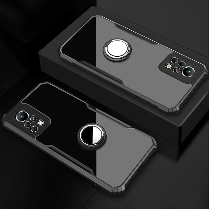 Magnetic Car Holder Phone Case with Transparent Bumper
