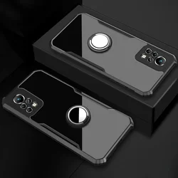 Magnetic Car Holder Phone Case with Transparent Bumper for Infinix HOT 10 Play (Black)
