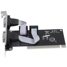 2 порта PCI Последовательный RS232 DB9 адаптер карты Поддержка контроллера-компьютерная карта черный+ серебристый