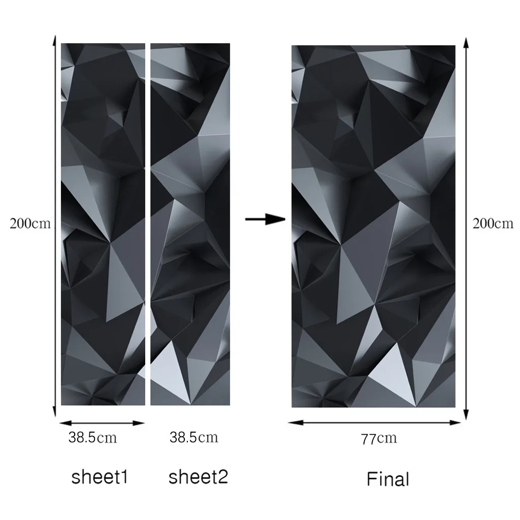 HOY Распродажа 3D Трехмерная имитация наклейки на дверь деревянные водонепроницаемые наклейки на дверь 1 комплект