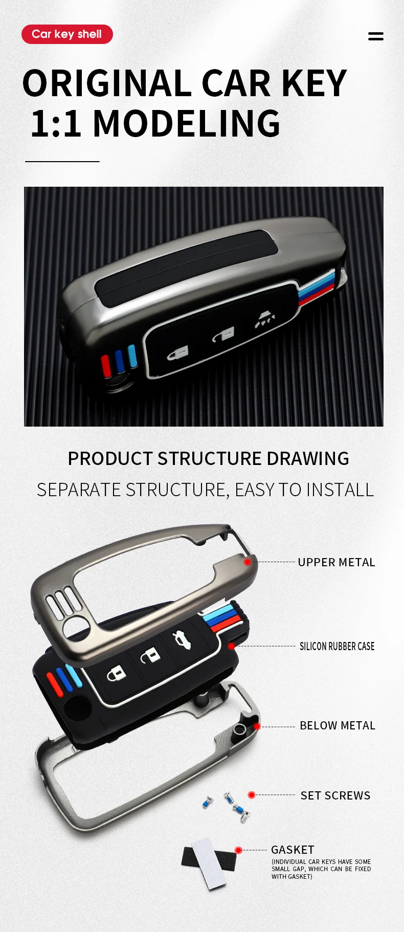 Custodia per chiave auto in lega di zinco per Nissan Qashqai J11 Xtrail Murano MAXIMA ALTIMA Juke Micra Tiida Pulsar2014-2018 portachiavi - H7ccd8004fd41420392affd8bc1d1e56do