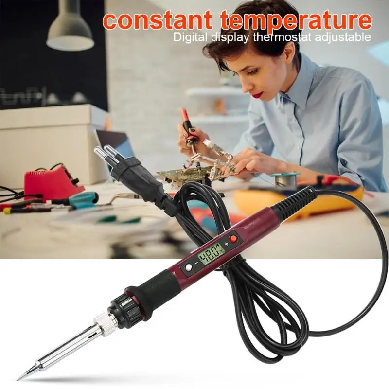 60W/80W Electric Soldering Iron Temperature Adjustable 220V 110V Welding Solder Iron Rework Station Soldering Iron Accessories