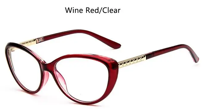 wine red clear Сексуальная черная оправа для очков в стиле кошачьи глаза Женские винтажные Ретро прозрачные очки Оптические очки без рецепта Женские оправы - Цвет оправы: wine red clear
