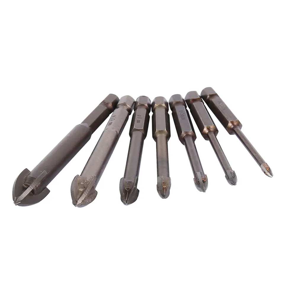 7 шт./компл. шестигранные биты для плитки стекло керамика отверстие бетона сплав