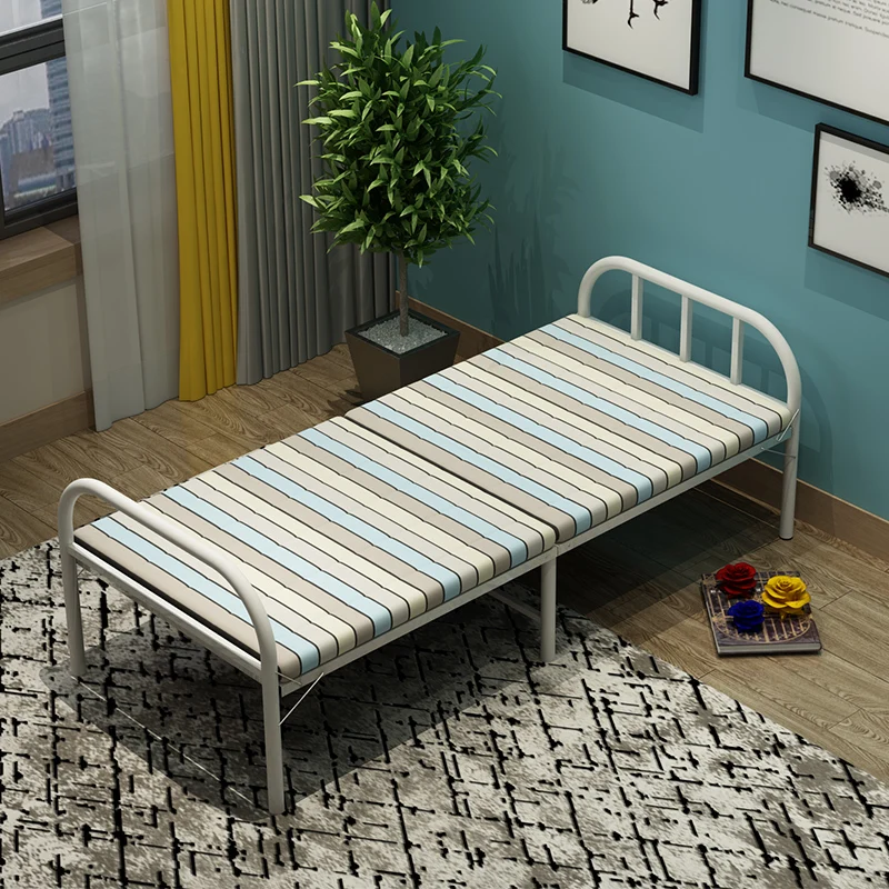 

Single folding bed portable household adult nap bed simple children invisible steel wire frame couch March