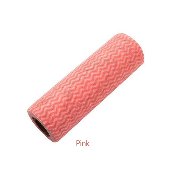 Pink Кухонная тряпка может отрезать одноразовое полотенце для посуды Нетканая ткань, использовать антипригарное масло для очистки чистящей прокладки - Цвет: Pink