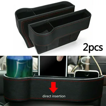 

Pocket Storage Box ABS+PU leather Replacement Parts Accessories Car 2Pcs