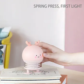 

Creative Decor LED Cartoon stress reliever Spring Switch Night Light Table Lamp Home lighting decoration Home Night Lights