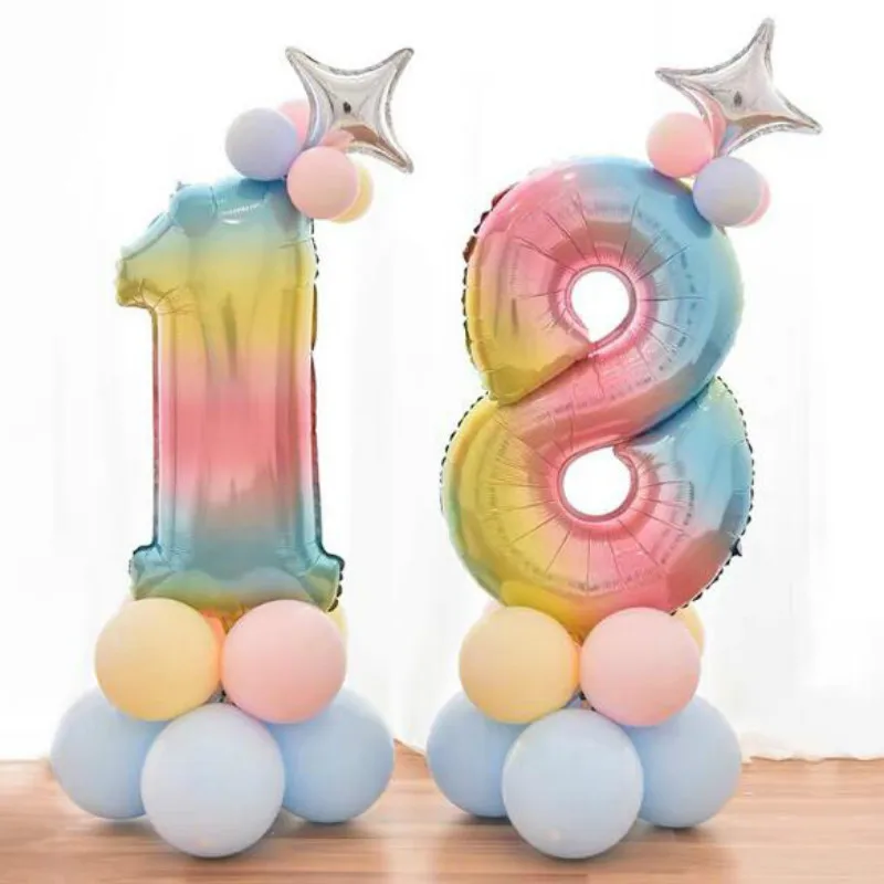 Gradation Birthday Balloons Air Helium Number Balloon Baby Shower Party DIY Decoration 20011101