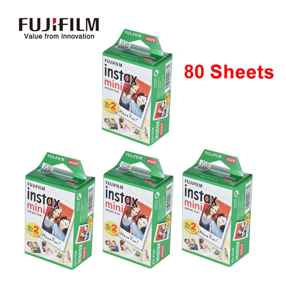 Оригинальная пленка Fujifilm Instax Mini 10-200 листов, белая фотобумага для Fuji Instax Mini 9 8 25 90 7 S, пленка+ Бесплатный подарок - Цвет: 80 sheets