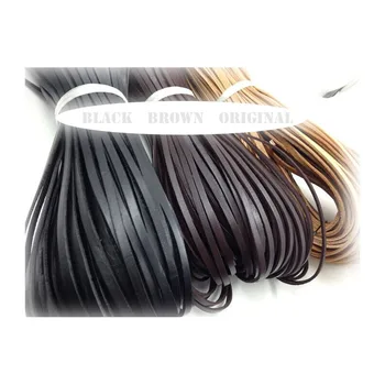 

MADALENA SARARA 50m/lot Black Brown Genuine Cow Leather Cord 2.5mm For DIY String Strap Jewelry Making