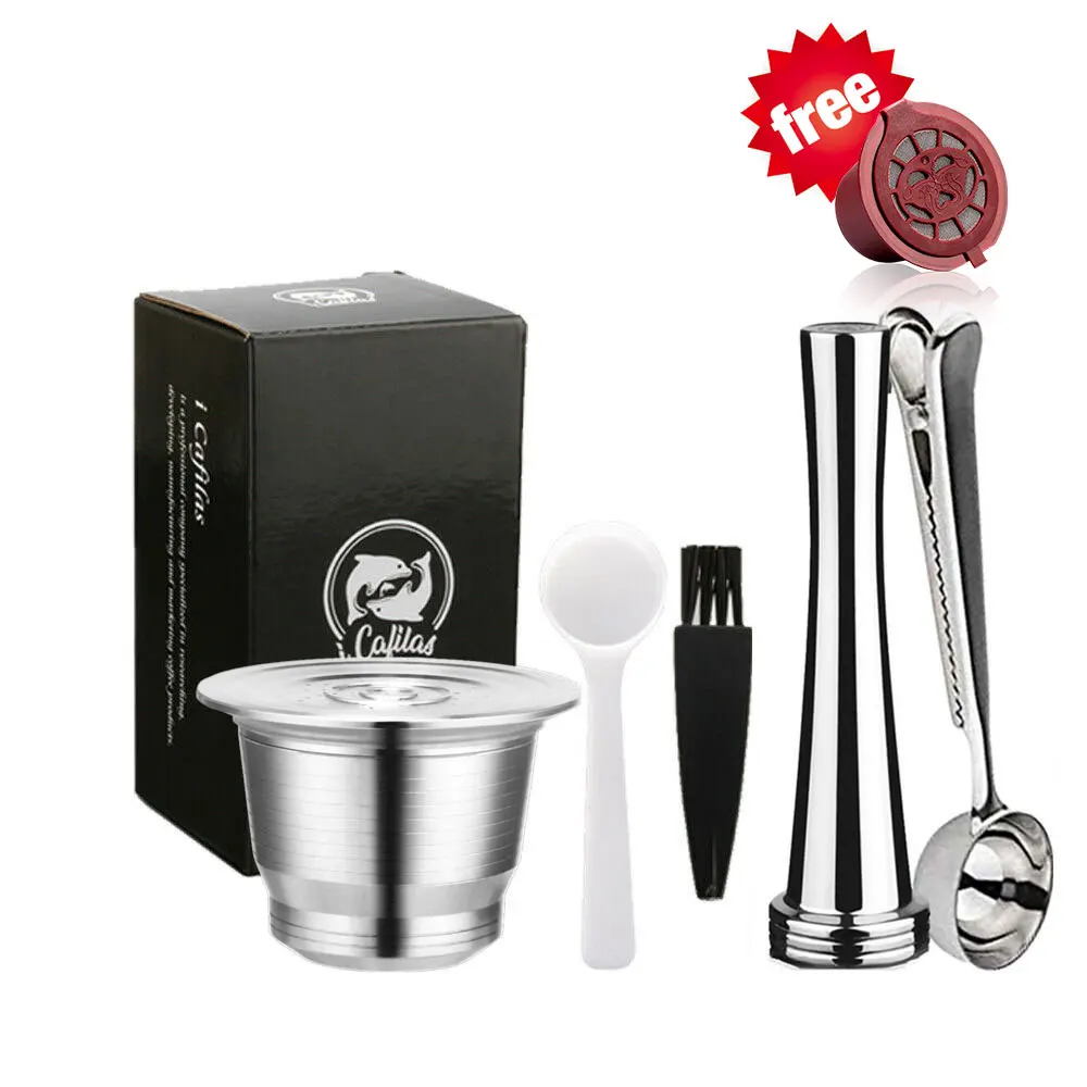 AS PICTURE ICafilas для многоразового использования Nespresso кофейная капсула многоразовый фильтр из нержавеющей стали многоразовые капсулы Эспрессо Кофеварка Pod - Цвет: AS PICTURE