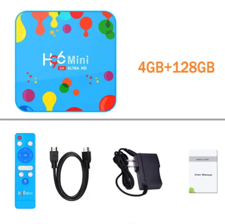 H96 Мини Android 9,0 tv Box Allwinner H6 четырехъядерный 6K H.265 Wifi Bluetooth HD Youtube телеприставка 4 ГБ 32 ГБ/128 ГБ коробка - Цвет: 4G128G