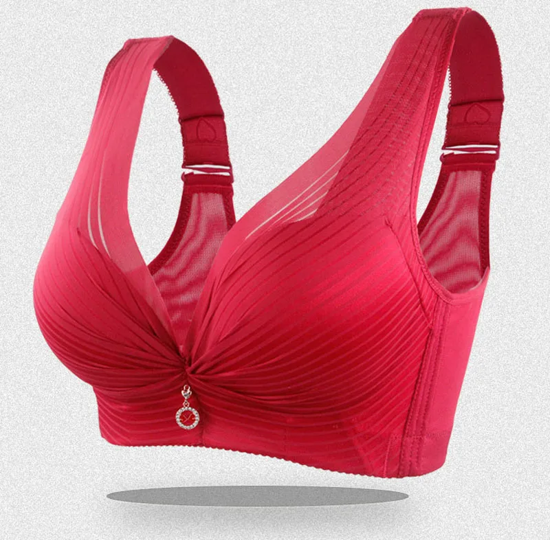 Sanderala женский кружевной жилет с глубоким вырезом бюстгальтер Глубокий V беспроводной бюстгальтер плюс размер широкий ремень сексуальное нижнее белье C/D чашки U бюстгальтеры на спине Femme