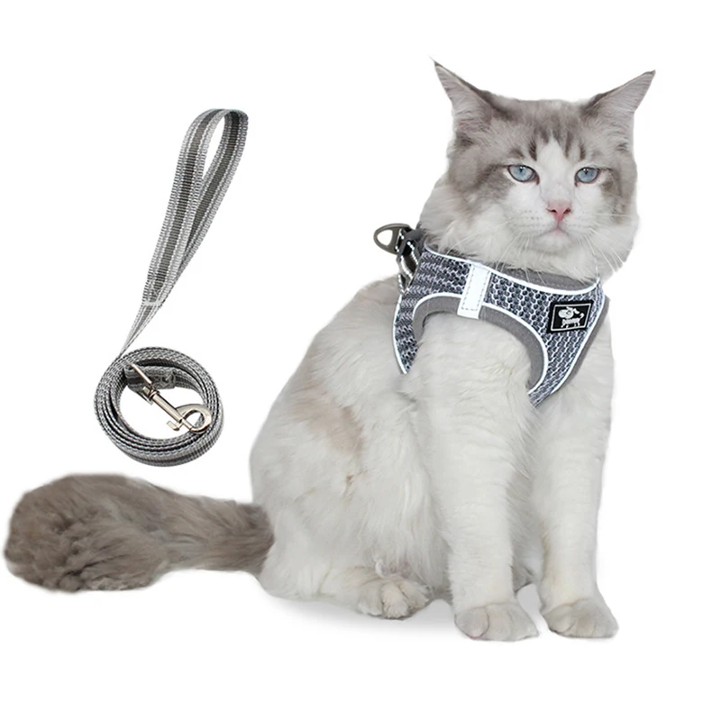 Cat Harness Vest Breathable Mesh Puppy dog Harnesses Reflective pet