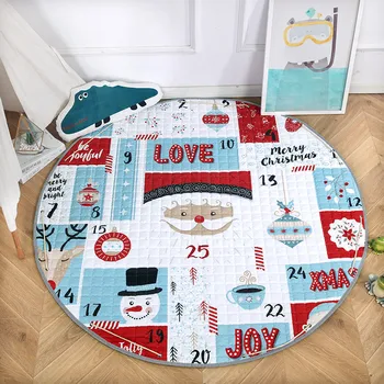 

Home Decor Kids Room Carpet Round 150*150cm Fox Baby Play Mat ANITSLIP Sala Picnic Tapetes Patchwork Para Christmas Blanket Casa