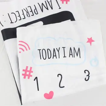

Newborn Baby Milestone Number Phone Pattern Mat Blanket Photography Background Backdrop Cloth
