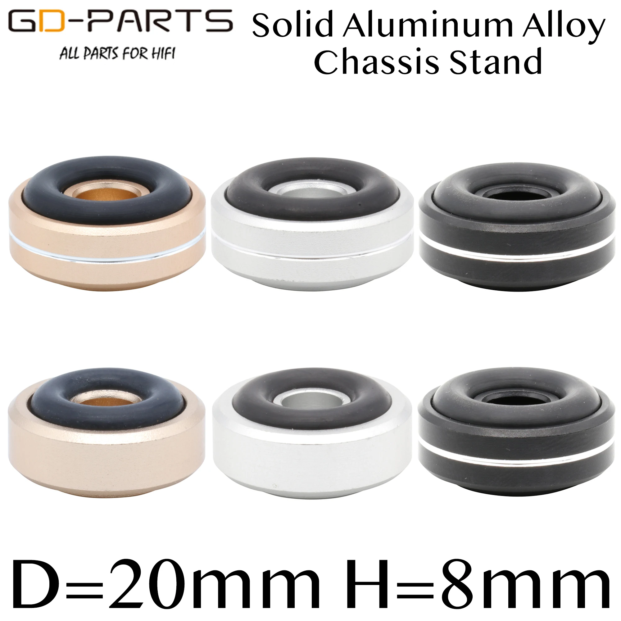 20*8mm Mini Solid Full Aluminum Isolation Stand Pad Feet Leg Damper For Hifi Audio Speaker AMP PC DAC Radio Instrument Machine |