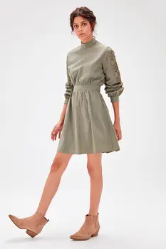 

Trendyol Khaki Embroidered Dress TWOAW20EL0893