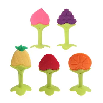 

5 Pcs Fruits Element Shaped Baby Pacifier Silicone Molars Supplies for Kids Toddlers