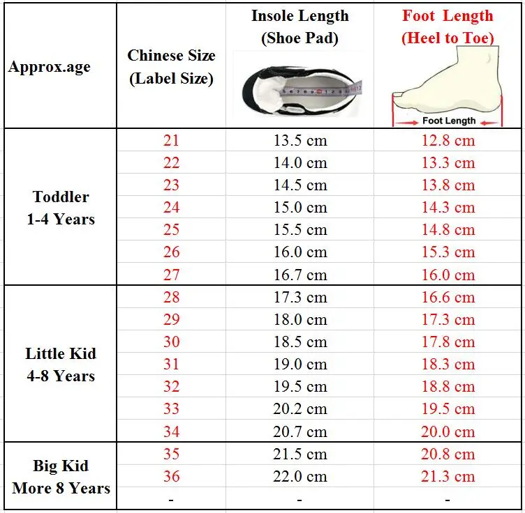 size 36 children's shoes