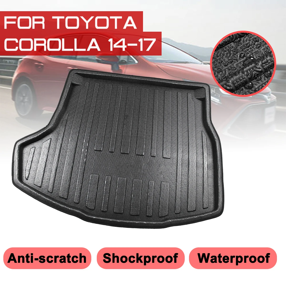 Car Rear Trunk Boot Mat For TOYOTA COROLLA 2014 2017 Waterproof Floor