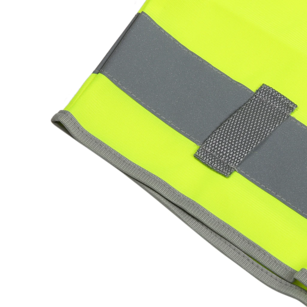 Высокая видимость жилет безопасности с молнией Светоотражающие клейкие полоски 4 кармана